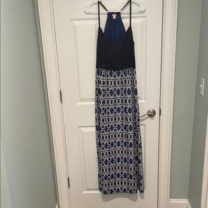 J. Crew Blue Patterned Maxi Dress